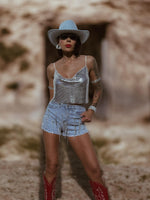 Rhinestone Fringe Western Festival Shorts, Fringe Cowgirl Denim Shorts, Diamond Tassel Shorts, Denim Cowboy Costume