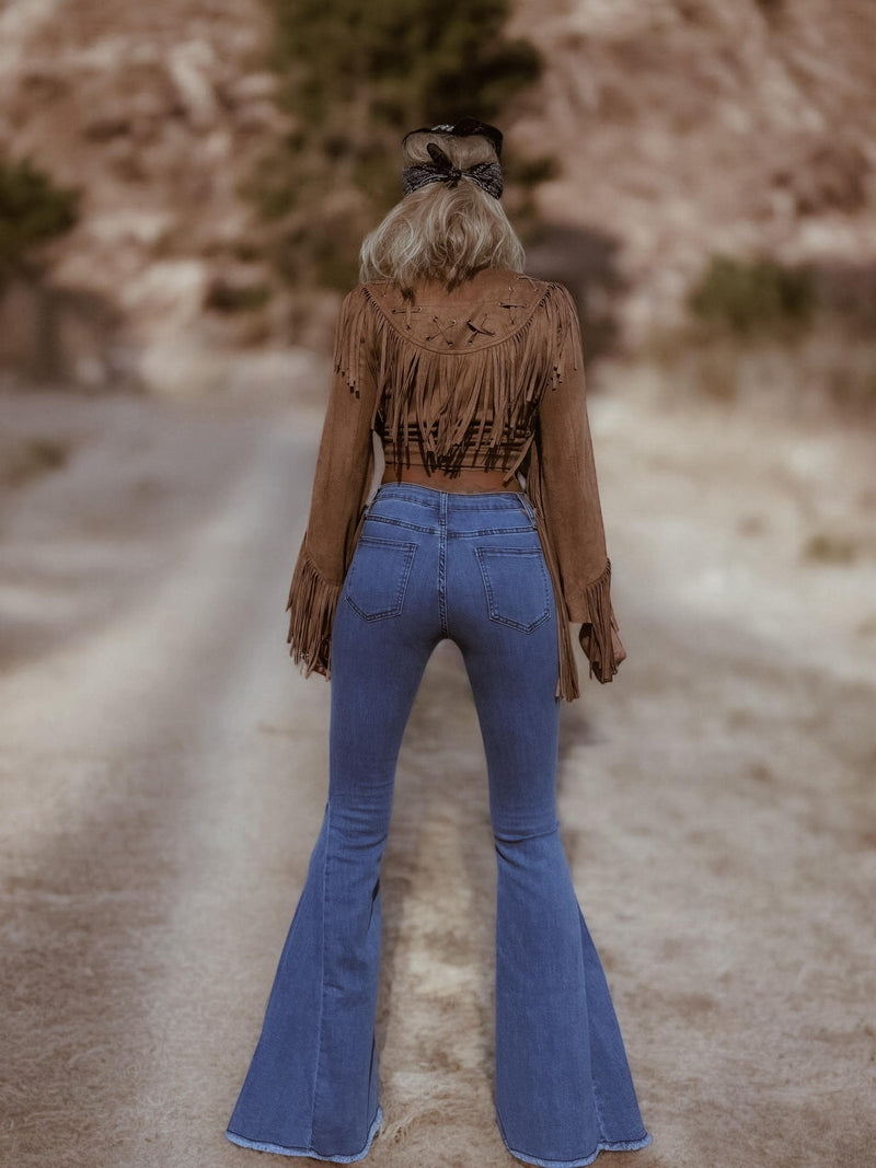 Western Bell Bottom Fringe Jeans, Faux Suede Fringe Chaps Denim Pants, Festival Chaps, Country Western Cowgirl Denim, Chaps Bellbottoms