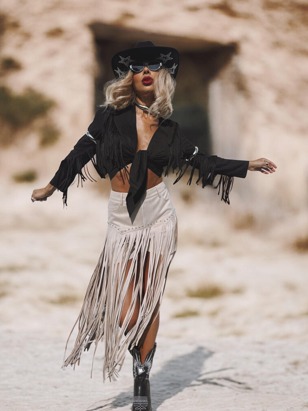 Bohemian Faux Suede Black Fringe Kimono, Front Tie Fringe Suede Kimono Jacket, Western Suede Fringe Jacket, Country Girl Cowgirl Jacket