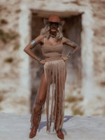 Brown Fringe Goddess Festival Bodysuit, Fringe Cowgirl Outfit, Festival Country Girl Outfit, Bachelorette Party Outfit, Cowboy Tour Outfit