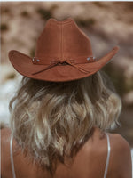 Brown Faux Suede Studded Cowboy Hat, Western Glam Cowboy Hat, Silver Embellished Festival Hat, Bling Shiny Cowgirl Hat, Bachelorette Hat