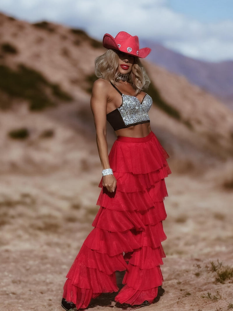 Rhinestone Embellished Western Top, Silver Cowgirl Outfit,Diamond Top Bachelorette Party Outfit Space Cowboy Costume Outfit Country Bride