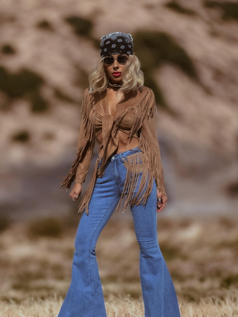 Western Bell Bottom Fringe Jeans, Faux Suede Fringe Chaps Denim Pants, Festival Chaps, Country Western Cowgirl Denim, Chaps Bellbottoms