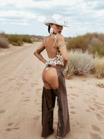 Faux Leather Fringe Festival Chaps: Western Cowgirl Style