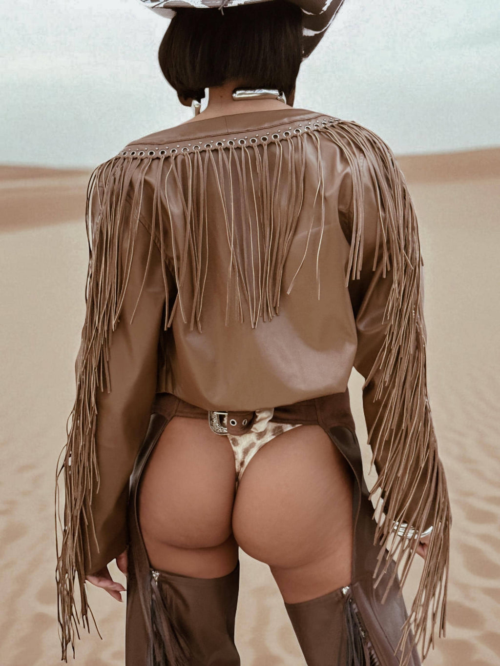 Faux Leather Fringe Cowgirl Jacket: Bohemian Western Style