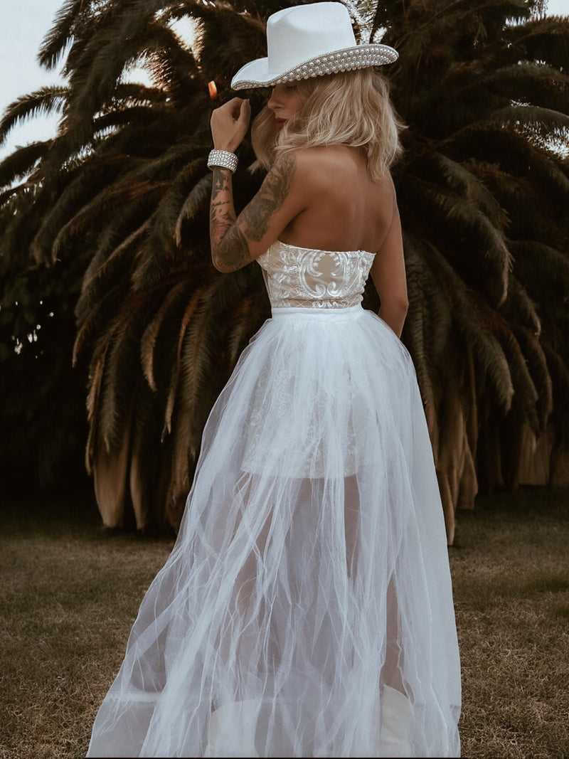 Boho Bridal Romper, Wedding Party Western Gown, Bohemian Wedding Reception Jumpsuit, Bachelorette Party Outfit Elopement Dress Romper