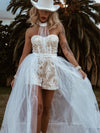 Boho Bridal Romper, Wedding Party Western Gown, Bohemian Wedding Reception Jumpsuit, Bachelorette Party Outfit Elopement Dress Romper