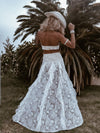 Boho Bridal Lace Gown, Bohemian Western Bride Dress, Bachelorette Party Dress, Boho Elopement Dress