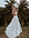 Boho Bridal Lace Gown, Bohemian Western Bride Dress, Bachelorette Party Dress, Boho Elopement Dress