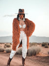Boho Fringe Coat, Knit Fringe Mid Maxi Festival Coat, Tassel Kimono, Crochet Fringe Jacket, Bohemian Knitted Cardigan,Chunky Cardigan Jacket