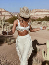Fringe Faux Suede Bell Bottom Pants, Faux Suede Flared Cowgirl Pants, Fringe Festival Studded Pants