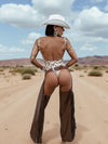 Faux Leather Fringe Festival Chaps: Western Cowgirl Style