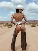 Faux Leather Fringe Festival Chaps: Western Cowgirl Style