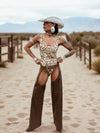 Faux Leather Fringe Festival Chaps: Western Cowgirl Style