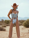 Faux Suede Cowgirl Chaps: Silver Studded Western Style