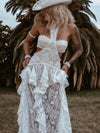 Boho Bridal Lace Gown, Bohemian Western Bride Dress, Bachelorette Party Dress, Boho Elopement Dress