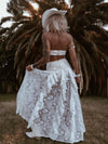 Boho Bridal Lace Gown, Bohemian Western Bride Dress, Bachelorette Party Dress, Boho Elopement Dress