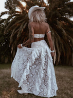 Boho Bridal Lace Gown, Bohemian Western Bride Dress, Bachelorette Party Dress, Boho Elopement Dress