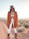 Boho Fringe Coat, Knit Fringe Mid Maxi Festival Coat, Tassel Kimono, Crochet Fringe Jacket, Bohemian Knitted Cardigan,Chunky Cardigan Jacket