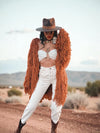 Boho Fringe Coat, Knit Fringe Mid Maxi Festival Coat, Tassel Kimono, Crochet Fringe Jacket, Bohemian Knitted Cardigan,Chunky Cardigan Jacket