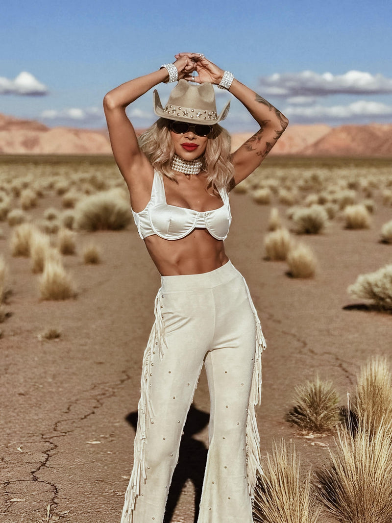 Beige Satin Square Neck Crop Top, Bralette Bridal Top, Western Cowgirl Top