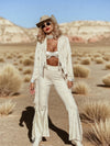 Studded Fringe Faux Suede Jacket, Western Cowgirl Suede Kimono Jacket, Suede Fringe Cowboy Jacket