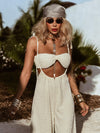 Bohemian Suspender Pants Set, Boho Textured Pants Set, Yoga Goddess Pants and Top, Romantic Bridal Pants Set, Honeymoon Beach Wedding Set