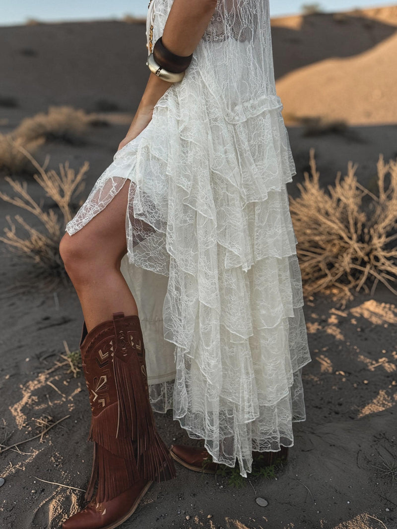 Boho Lace Maxi Skirt, Romantic Cowgirl Skirt, Western Lace Skirt, Bohe Gypsy Tale Boho Lace Maxi Skirt, Romantic Cowgirl Skirt, Western Lace Skirt, Bohe Gypsy Tale