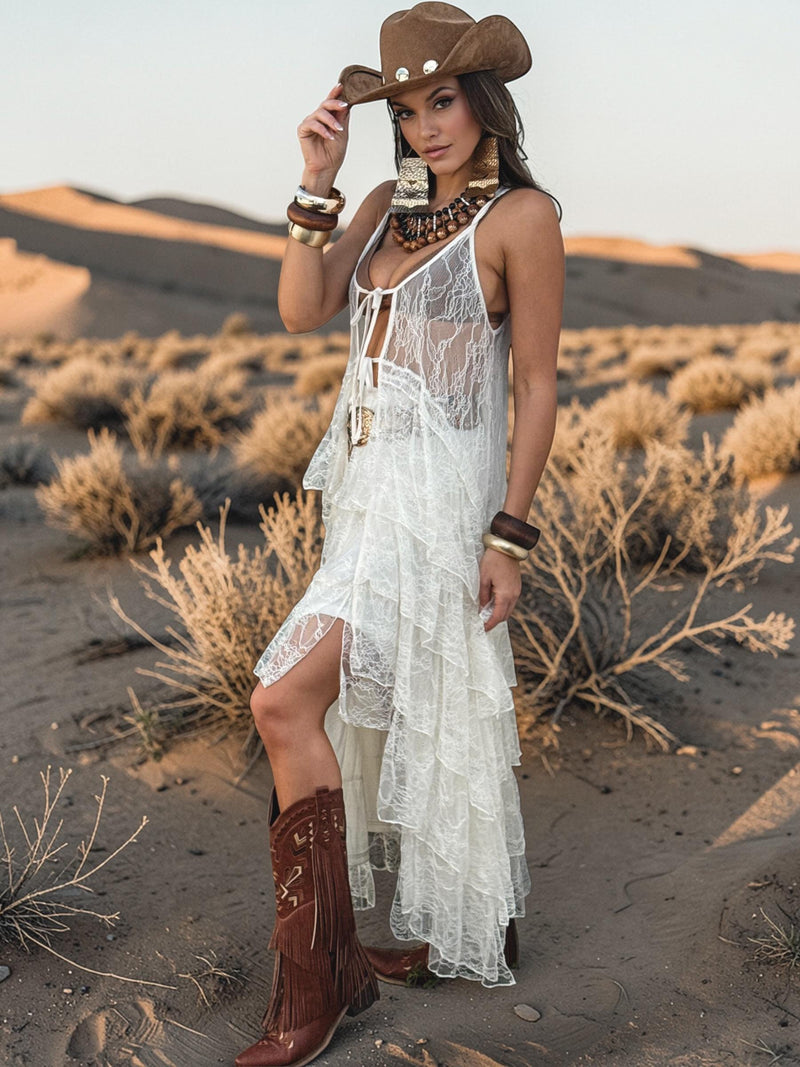 cowgirl maxi dress Classic Cowgirl Denim Maxi Dress Salt and Grace Boutique