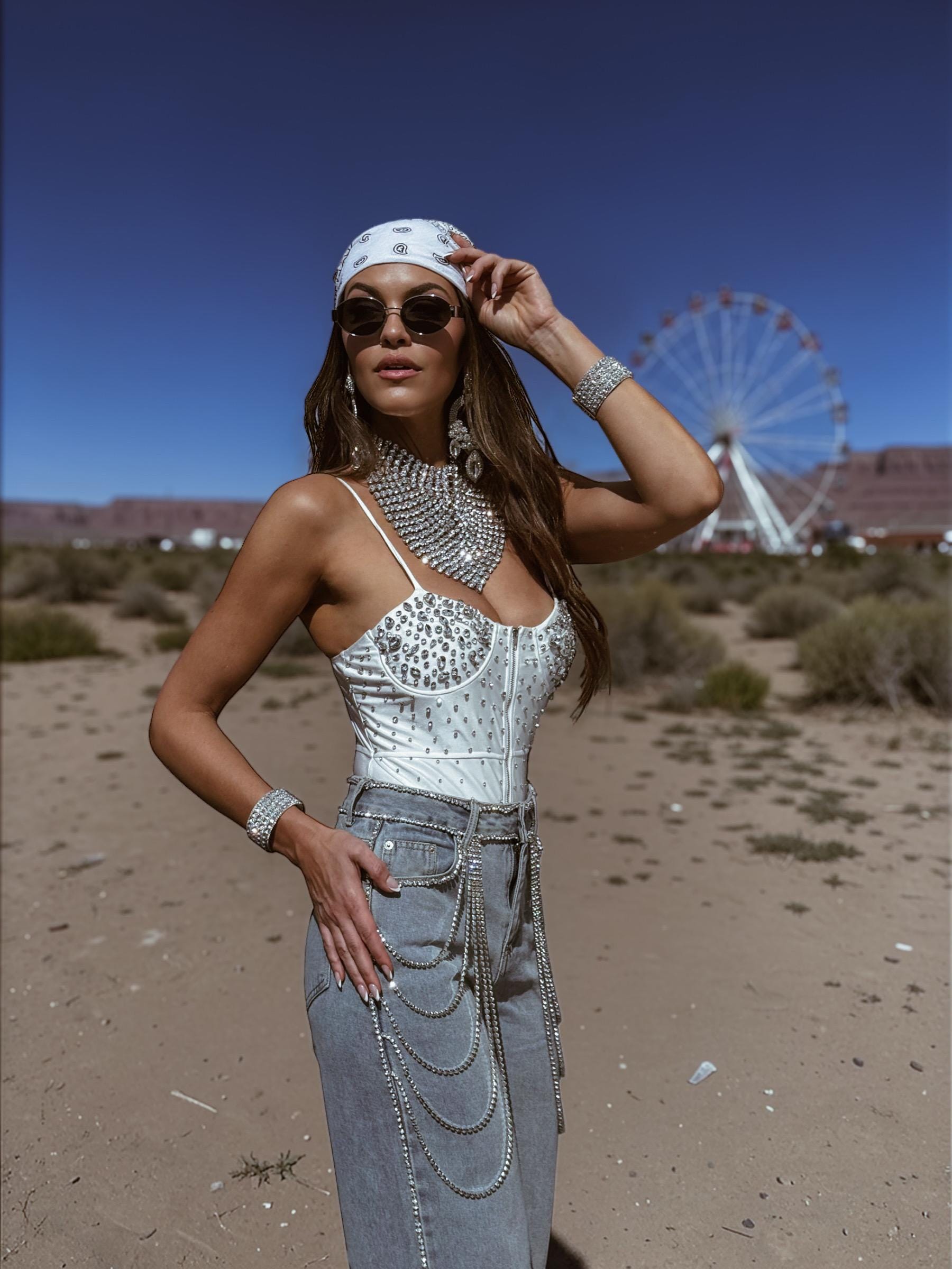 Cascading Rhinestone Pants Fringe Denim Cowgirl Pants, Rhinestone Fringe Western Glam Pants, Diam ...