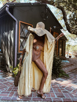 Handmade Tassel Embroidery Boho Bohemian Maxi Gold Kimono