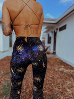 Hippie Sun and Moon Zodiac Pattern Velvet Two Piece Set