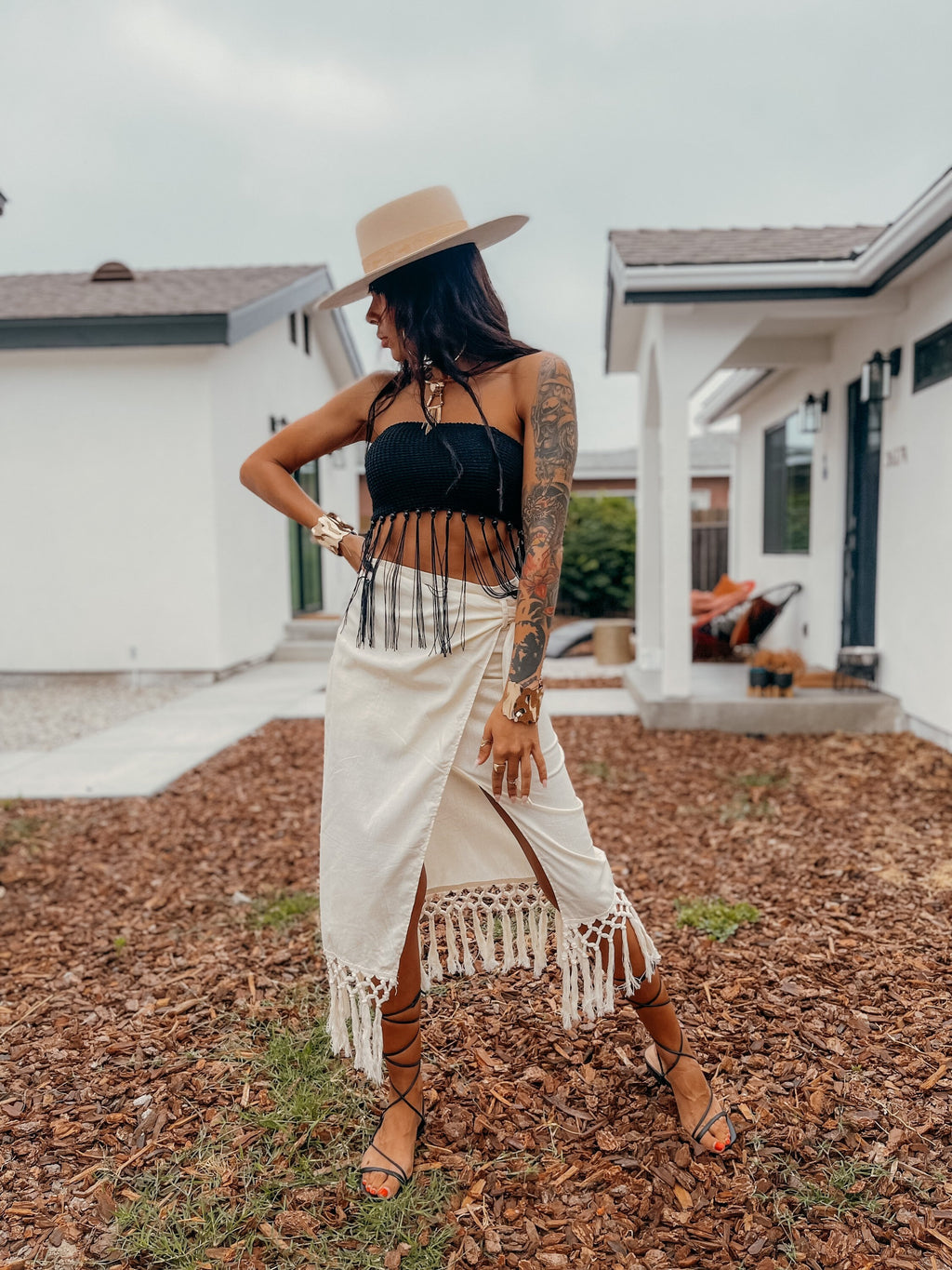 Boho skirt with clearance slits
