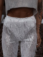 Renaissance Silver Fringe Festival Pants