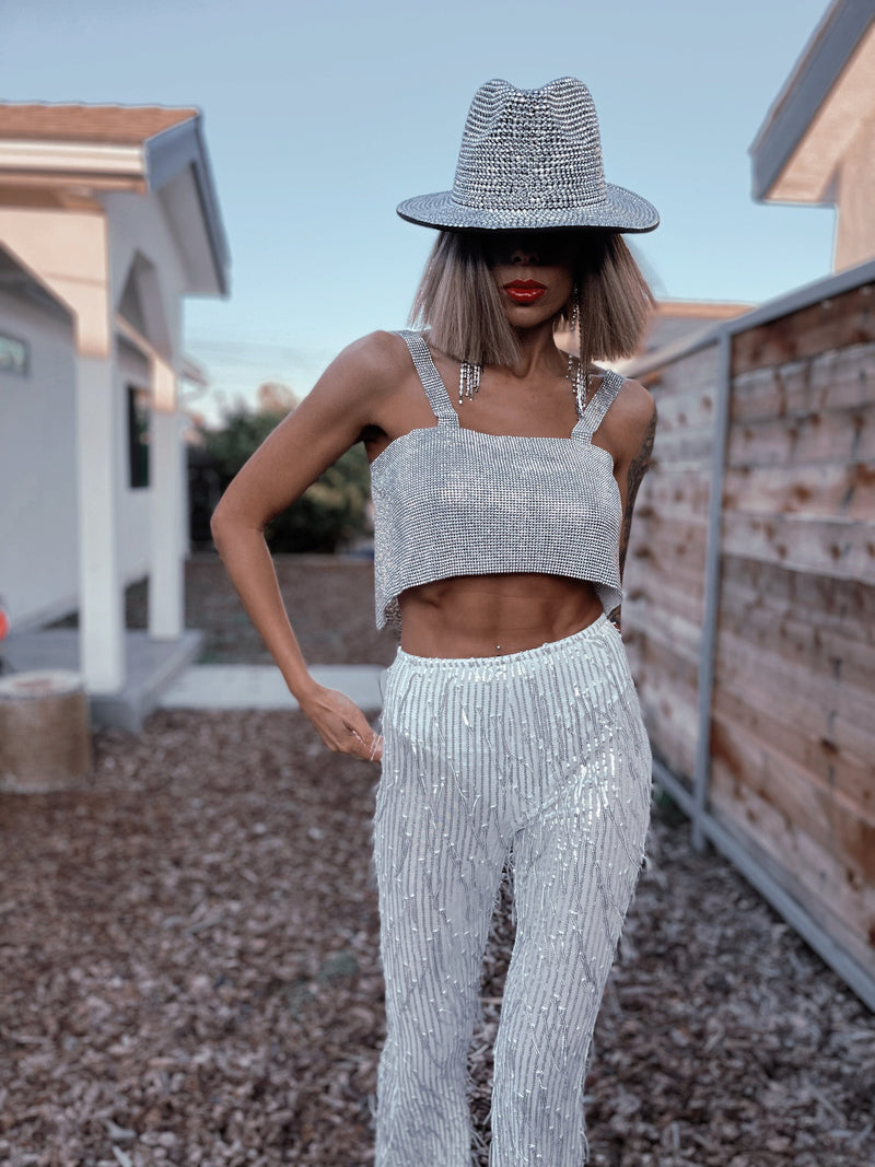 Renaissance Silver Fringe Festival Pants